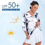 Tanst Sky Ladies Golf Tops 3X, Pickleball Shirts for Women Plus Size Quarter Zip Collared 3/4 Sleeve UPF 50 Activewear Ladies Tennis Running Workout Athletic Clothes Wash Painting XXX-Large