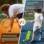 HolyMaji Cylindrical Tennis Ball Hopper Collector Pickleball Balls Retriever Basket Tennis Ball Picker Upper for Easy Picking and Storage Metal Container Holds 24 Tennis Balls Training Caddy (Black)