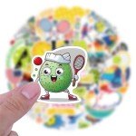 55PCS Pickleball Stickers Ball Game Stickers Love Pickleball Stickers Vinyl Waterproof Water Bottles Stickers Gifts for Sports Ball Lovers Skateboard Luggage Decorations (Pickleball)