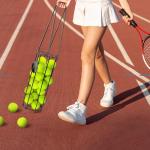 HolyMaji Cylindrical Tennis Ball Hopper Collector Pickleball Balls Retriever Basket Tennis Ball Picker Upper for Easy Picking and Storage Metal Container Holds 24 Tennis Balls Training Caddy (Black)