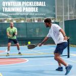 Pickleball Training Paddle -USAPA Approved Pickleball Trainer Practice Paddle, Raw Carbon Fiber Particle Paint Frosted Surface, Extra Long Handle, 16mm Core Sweet Spot Training,Gray