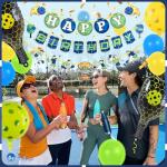 Pirese Pickleball Birthday Decorations, Pickleball Party Supplies with Happy Birthday Banner, Paddle & Pickleball Foil Balloons, Pickleball Party Decor, Pre-Strung Pickleball Decorations for Birthday