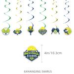 36Pcs Pickleball Birthday Party Decorations Party Supplies Includes Pickball Birthday Banner-Hanging Swirls-Cake Topper-Cupcake Toppers-Balloons for Pickball Party Favor Decorations