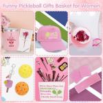 Pickleball Gifts Box for Women, Pink Pickleball Gift Accessories Set for Wife Mom Sister Friends, Cute and Funny PB Gift Basket with Tumbler Cap Keychain & More, Pickle Ball Match Gifts - 14Pcs