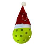 Pickleball Fun Pickleball Ornaments with Santa Hat (Unlit Ornament)