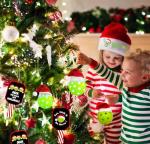 Pickleball Fun Pickleball Ornaments with Santa Hat (Unlit Ornament)