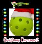 Pickleball Christmas Ornaments with Santa Hats - Value 3 Pack (Unlit Ornaments)