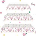 3PCS Pickleball Birthday Party Tablecloth Pickleball Player Themed Sports Birthday Party Decorations for Kids Girls Pink Coquette Preppy Pickleball Party Tablecover for Baby Shower Serve 3 Guests