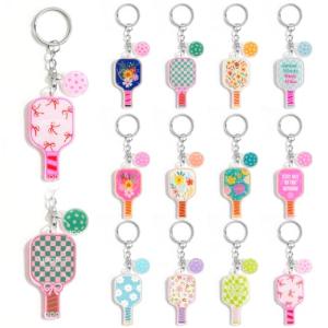 YOPPIX 12PCS Pickleball Keychain Gifts for Women, Pickleball Party Gifts Decorations for Players Sports Lovers Team Party Favors