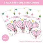 3PCS Pickleball Birthday Party Tablecloth Pickleball Player Themed Sports Birthday Party Decorations for Kids Girls Pink Coquette Preppy Pickleball Party Tablecover for Baby Shower Serve 3 Guests