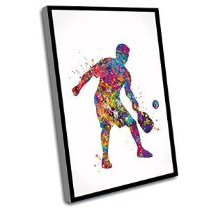 New York Sports Poster,Pickleball Player Man Watercolor Print Male Pickleball Gift Pickleball Art Wall Art Wall Decor Cricket Player Home Decor Boys Wall Art,16x24 Inch Framed Wall Art