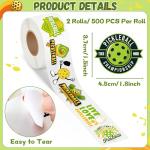 A1diee Funny Pickleball Sticker Roll - 1000Pcs Pickleball Lovers Pickle Paddle Gifts Sports Themed Waterproof Vinyl Aesthetic Decals Gifts for Teens Water Bottles Scrapbook Laptop Luggage Tumbler