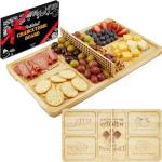 DWATAN Pickleball Court Charcuterie Board with Net, Funny Valentine's Day Pickleball Gifts for Men & Women, 2-in-1 Bamboo Serving Tray & Cutting Board, Pickleball Kitchen Decorations