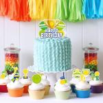Pickleball Birthday Party Decoration - Include Happy Birthday Banner, Backdrop, Cake Toppers and Balloons, Pickleball Party Supplies for Boys Girls Baby Shower Party