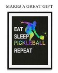 Eat Sleep Pickleball Repeat Quote Wall Art, 11"x14" Unframed Sport Print, Ideal for Pickleball Players and Pickle Ball Fans
