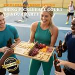 DWATAN Pickleball Court Charcuterie Board with Net, Funny Valentine's Day Pickleball Gifts for Men & Women, 2-in-1 Bamboo Serving Tray & Cutting Board, Pickleball Kitchen Decorations