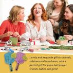 Iffitya 2PCS Pickleball Keychains - Mini Pickleball Ornaments Gift for Pickleball Lovers Pickleball Keychain with 2 Colors - Perfect Pickleball Gifts