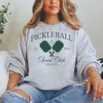 SUNGHENON Custom Pickleball Sweatshirt - Custom Pickleball Bachelorette Party Crewneck, Personalized Pickleball Team M Forest Green