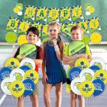 Pickleball Birthday Party Decoration - Include Happy Birthday Banner, Backdrop, Cake Toppers and Balloons, Pickleball Party Supplies for Boys Girls Baby Shower Party