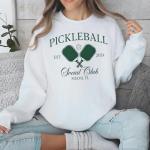 SUNGHENON Custom Pickleball Sweatshirt - Custom Pickleball Bachelorette Party Crewneck, Personalized Pickleball Team M Forest Green