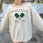 SUNGHENON Custom Pickleball Sweatshirt - Custom Pickleball Bachelorette Party Crewneck, Personalized Pickleball Team M Forest Green