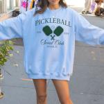 SUNGHENON Custom Pickleball Sweatshirt - Custom Pickleball Bachelorette Party Crewneck, Personalized Pickleball Team M Forest Green