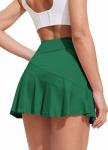 Ekouaer Women's Tennis Skirt Lightweight Athletic Golf Skorts Skirt with Shorts Pockets Strechy Pleated Hiking Pickleball Skort,Green M