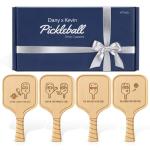 Pickleball Paddle Drink Coasters Set of 4 – Funny Excuses Gift for Pickleball Lovers, Men & Women – Premium Birch Wood Coasters, Gift-Ready Box for Birthdays, Mother’s & Father’s Day, or Game Nights