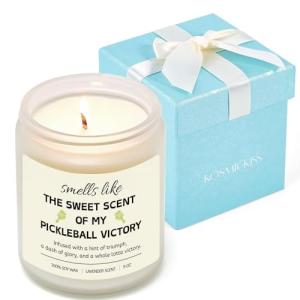 Kosmickiss Pickleball Gifts for Women Men-Unique Pickle Ball Accessories-Handmade Lavender Scented Soy Wax Candle-Funny Sports Gift for Pickleball Lovers, Players, Athletes, Friends