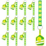 Eyourlife 12Pcs Pickleball Ribbon Keychain, 5.5 in Pickleball Wristlet Lanyard keychain With 2.75 in PVC DIY Name Id Pickleball Card For Boys Girls Pickleball Sports Eenthusiast Game Day Team Gift