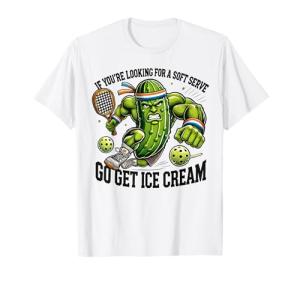 Funny Pickleball Lover Pun with a Pickle Playing Pickle Ball T-Shirt