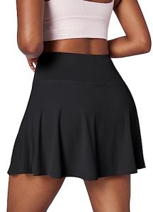 Ewedoos Tennis Skirt Womens Skorts with Pockets Shorts Tennis Skirts for Women Athletic Golf Running Pickleball Black