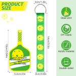 Eyourlife 12Pcs Pickleball Ribbon Keychain, 5.5 in Pickleball Wristlet Lanyard keychain With 2.75 in PVC DIY Name Id Pickleball Card For Boys Girls Pickleball Sports Eenthusiast Game Day Team Gift