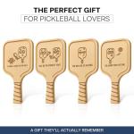 Pickleball Paddle Drink Coasters Set of 4 – Funny Excuses Gift for Pickleball Lovers, Men & Women – Premium Birch Wood Coasters, Gift-Ready Box for Birthdays, Mother’s & Father’s Day, or Game Nights