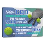 Pickleball Gifts Canvas Wall Art Inspirational Sports Wall Decor Pickleball Framed Art Religious Artwork Wall Painting Faith Art Prints Gym Playroom Farmhouse Sports Club Boys Room Bedroom Decor