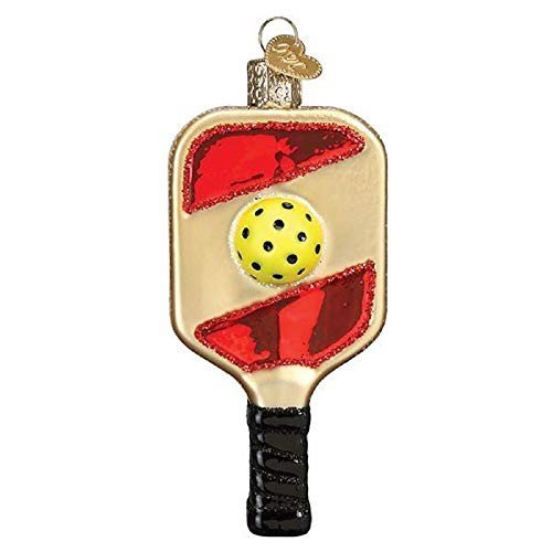 Pickleball Paddle Blown Glass Ornament