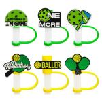 6Pcs Pickleball Straw Covers Cap Toppers for Stanley Cup 40Oz Tumbler with Handle, 10mm 0.4in Dust-Proof Reusable Straw Tips Lids