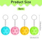 Gsbnjuy 8 Pack Pickleball Keychain Set Fun Purse Charms Gifts Mini Pickleball Lovers Key Chain Ornament Cute Tennis Ball Keychain for Men Women Sports Team Accessories Party Backpack Decor