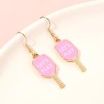 HEIDKRUEGER Game Day Pickleball Jewelry Set: Necklace & Earrings (Pink, Pearl, Unisex-Adults, Sports Enthusiasts)