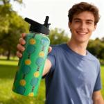 32oz Pickleball Water Bottle Insulated Vacuum Stainless Steel Tumbler Travel Mugs With Straw for Game Sport,Pickleball Accessories