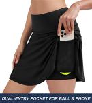 Ewedoos Tennis Skirt Womens Skorts with Pockets Shorts Tennis Skirts for Women Athletic Golf Running Pickleball Black