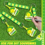 Eyourlife 12Pcs Pickleball Ribbon Keychain, 5.5 in Pickleball Wristlet Lanyard keychain With 2.75 in PVC DIY Name Id Pickleball Card For Boys Girls Pickleball Sports Eenthusiast Game Day Team Gift