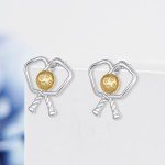 Pickleball Earrings S925 Sterling Silver Pickleball Gifts for Women Sports Jewelry Gifts for Women Pcikleball Players, Pcikleball Teams, Pcikleball lovers.