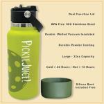 Maui Pickleball Co.™ Pickleball Water Bottle Pickleball Gifts 32oz Insulated Stainless Steel Water Bottle Funny PIckleball Accessories Sip/Straw Lid, Men and Women