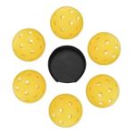 Pickleball Coasters for Drinks with Holder Round Leather Coasters Set of 6 Cups Mugs Mat Pad for Home Kitchen Bar
