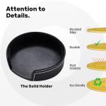 Pickleball Coasters for Drinks with Holder Round Leather Coasters Set of 6 Cups Mugs Mat Pad for Home Kitchen Bar