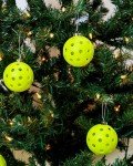 TILTECH Pickleball Ornament, Life-Size Pickleball Christmas Ornament for Christmas Tree, Funny Pickleball Gift, Pickleball Decorations for Pickleball Lovers, Sports Christmas Decor, 3-Pack