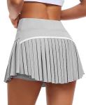 JoyGirl Pleated Tennis Skirt for Women with Shorts High Waisted Golf Skort Mini Skirt Workout Athletic Skorts Skirts with Pockets (Grey,Small)