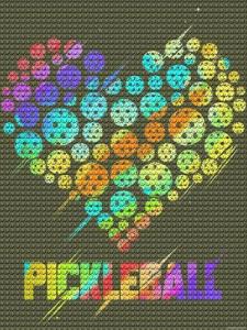 UPABLUNSO Diamond Painting Art Kits Colorful Heart Pickleball Lovers for Adults, DIY 5D Round Full Drill Diamond Painting for Beginners, Wall Home Decor Gifts 12x16 inch