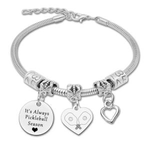 Pickleball Gifts for Women Stainless Steel Bracelets Pickleball Lover Gifts Pickleball Coach Gift Christmas Birthday Gifts for Pickleball Players Pickle Ball Gifts Funny Friendship Gifts for Women